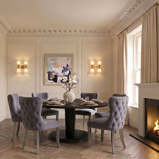 Margonia Dining Chair - Storm Grey with Pewter Legs