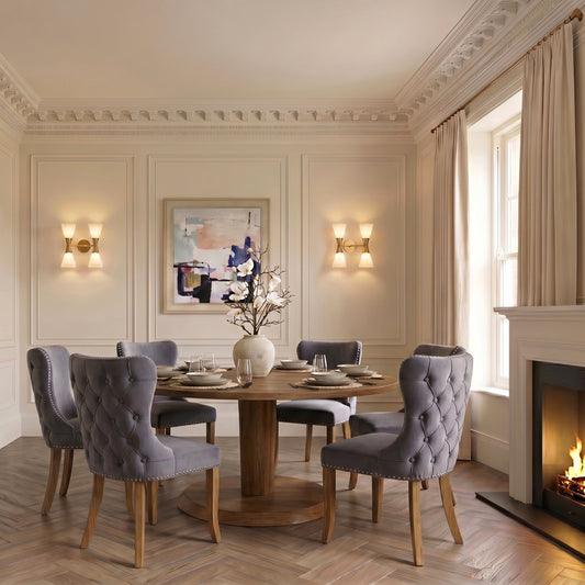 Margonia Dining Chair - Storm Grey - Natural legs