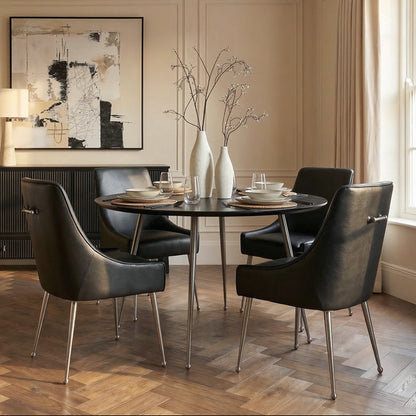 Mason Dining Table – Brushed Silver Legs