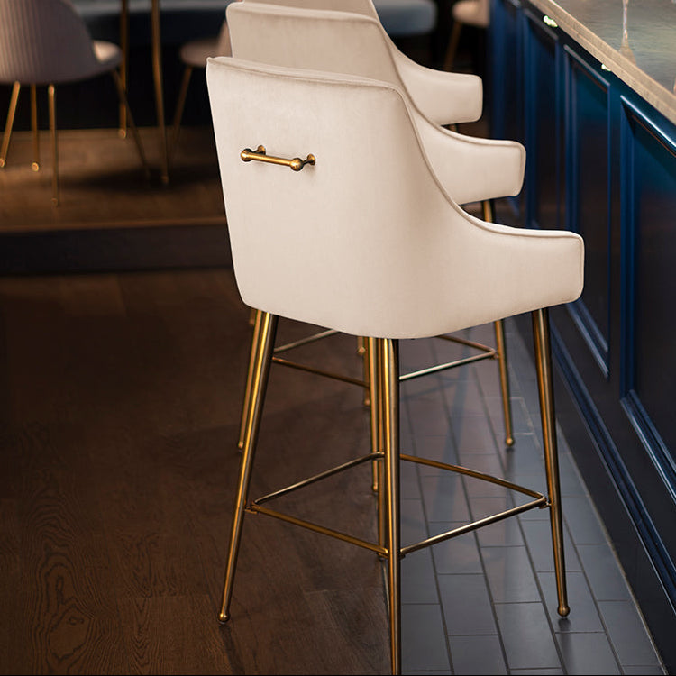 Mason Bar Stool - Chalk - Brushed Gold Legs