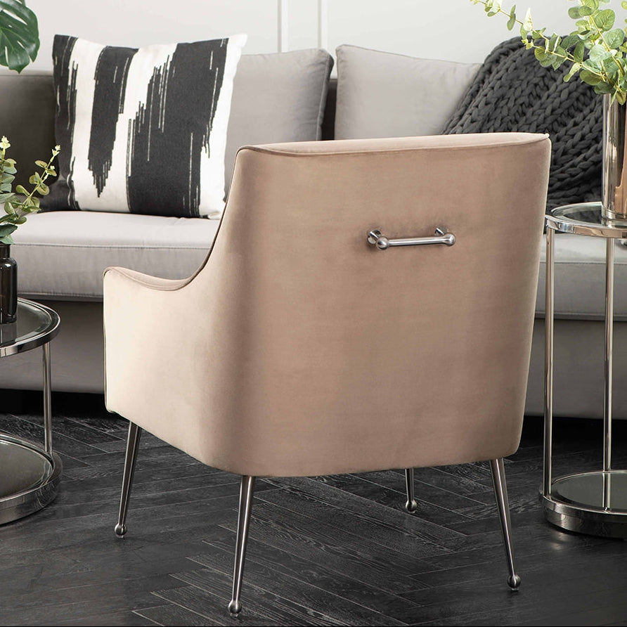 Mason lounge Chair - Taupe – Silver Legs