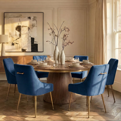 Mason Dining Chair Navy Blue - Brushed Gold Legs