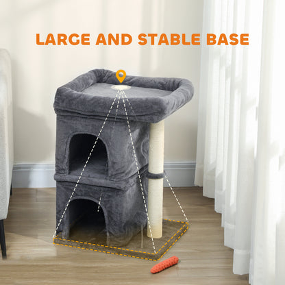 Small Cat Tree for Large Adult Cats Up to 7 KG with Large Perch 66 cm