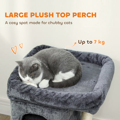 Small Cat Tree for Large Adult Cats Up to 7 KG with Large Perch 66 cm