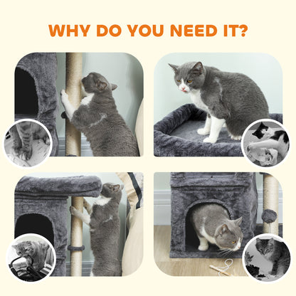 Small Cat Tree for Large Adult Cats Up to 7 KG with Large Perch 66 cm