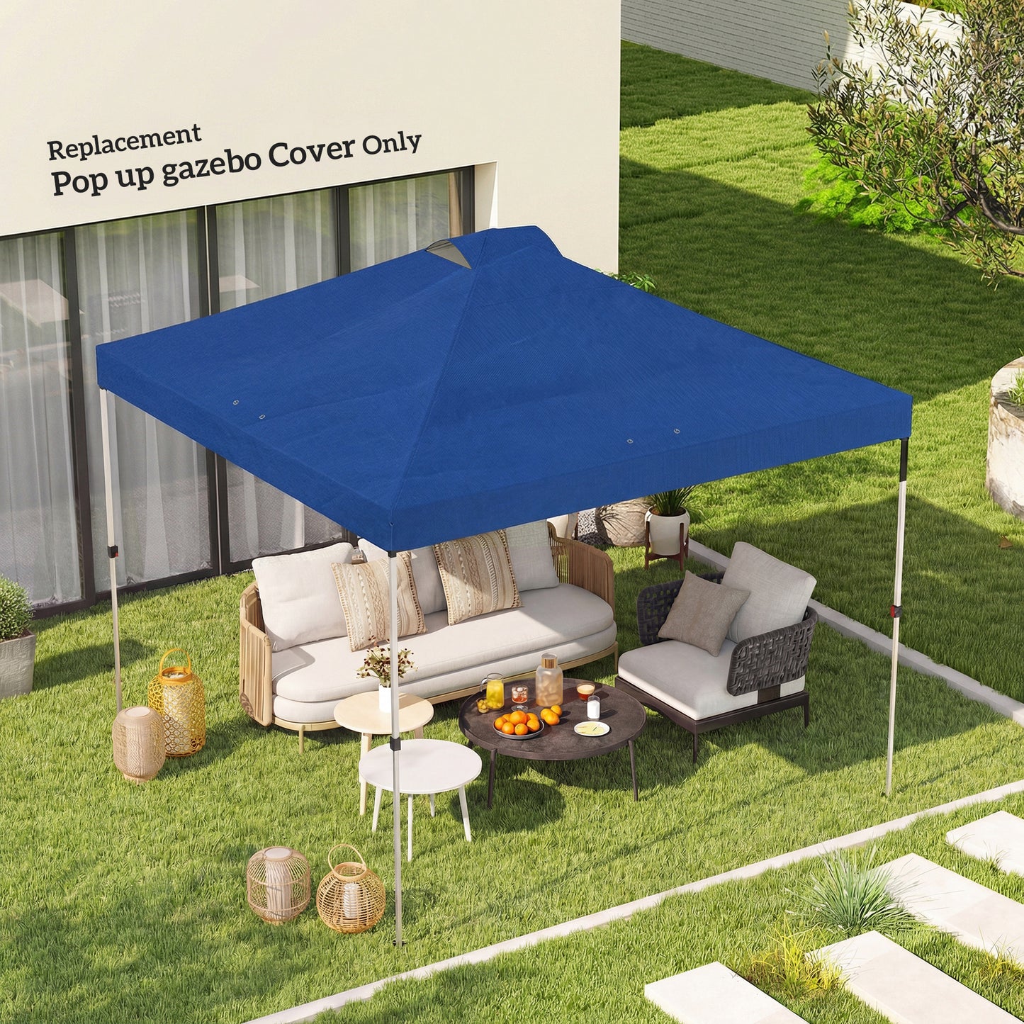 Gazebo Roof Replacement UV50+ Waterproof 3x3(m) Blue