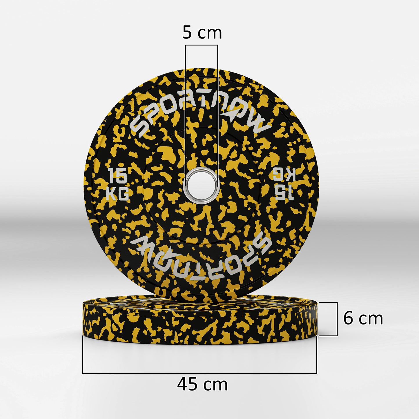 Olympic Weight Plates with 5cm Holes, for Weight Lifting, 2 x 15kg