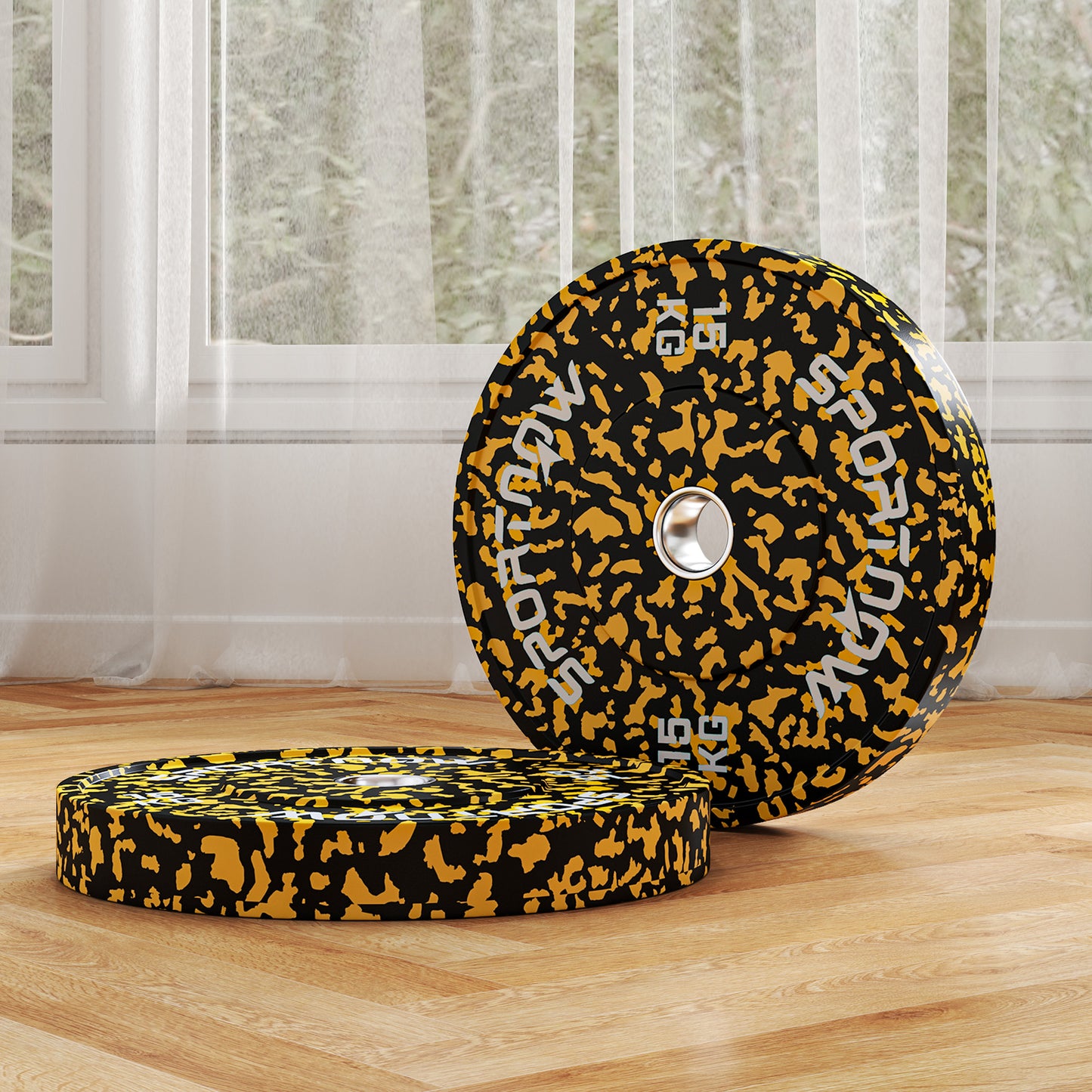 Olympic Weight Plates with 5cm Holes, for Weight Lifting, 2 x 15kg