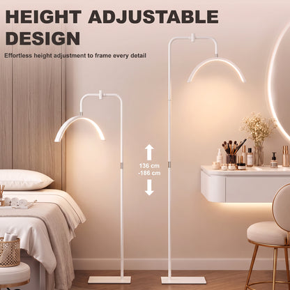 Half Moon Lash Light, Beauty Floor Lamp with Rotatable Head