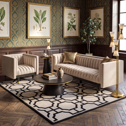 Metz Three Seater Sofa - Chalk
