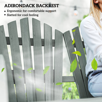 2 Seater Garden Bench w/ Wheel-Shaped Armrests Grey