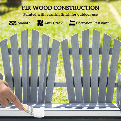 2 Seater Garden Bench w/ Wheel-Shaped Armrests Grey