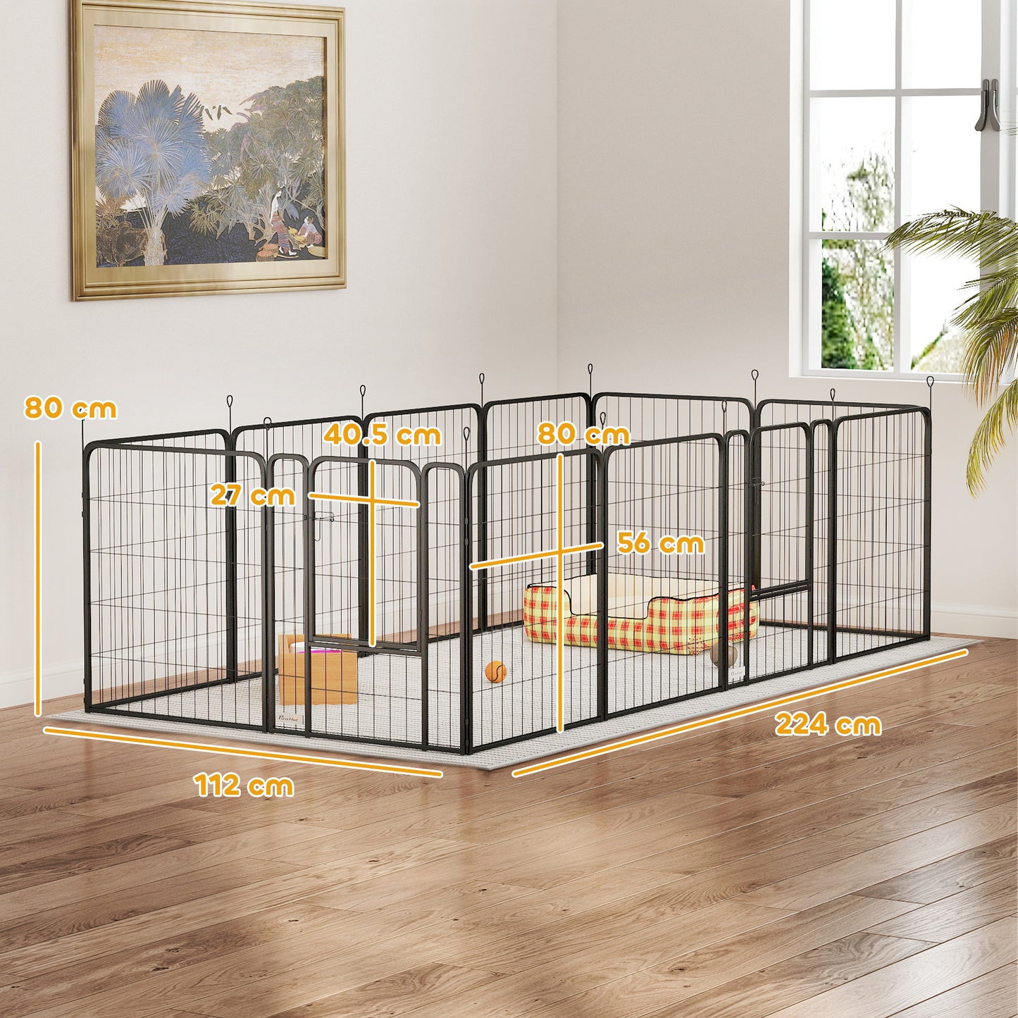 Dog Crate Furniture with Anti-Chew Resistant Mesh for Large Dogs