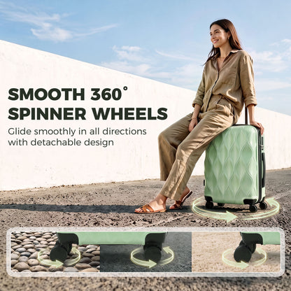 20Inch Suitcase Hard Shell Carry On Luggage with TSA Lock, Green
