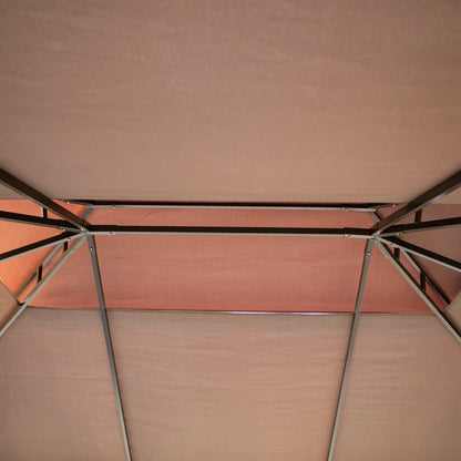 Outsunny 3 x 4m Aluminium Garden¬¨‚Ä†Gazebo, Marquee Canopy Shelter Pavilion Party Tent with Nets and Curtains for Garden, Lawn, Backyard and Deck, Coffee