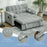 Three-in-one design: Two-seater sofa converts to recliner or double bed Grey