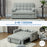 Three-in-one design: Two-seater sofa converts to recliner or double bed Grey