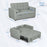 Three-in-one design: Two-seater sofa converts to recliner or double bed Grey