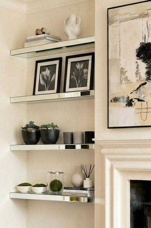 Mirrored Floating Wall Shelf 90cm