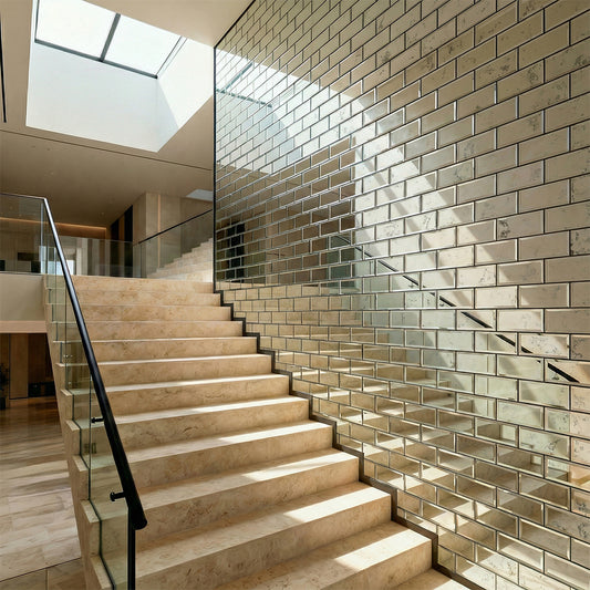 Mirrored Vintage Effect Rectangle Wall Tiles Pack