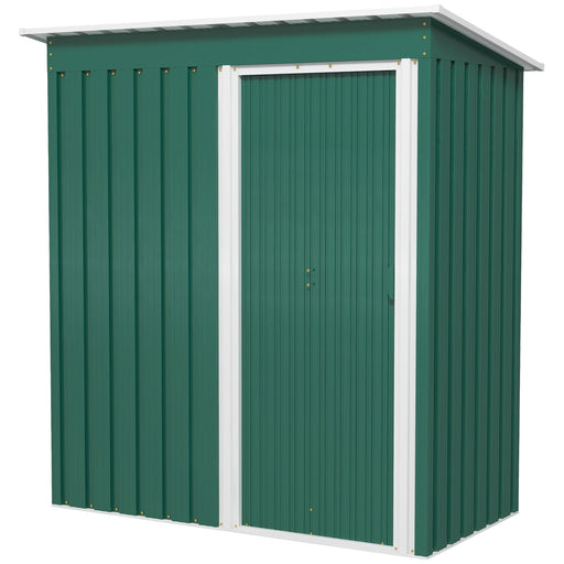 5 x 3ft Garden Storage Shed with Sliding Door and Sloped Roof Outdoor Equipment Tool Garden, Green