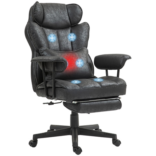 Massage Office Chair, Heated Reclining Desk Chair, Black