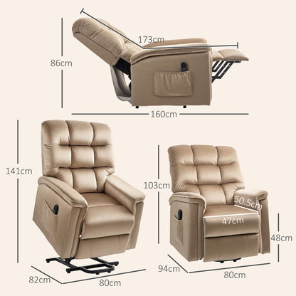 Power Lift Recliner Chair for Elderly w/ Remote Control, Champagne