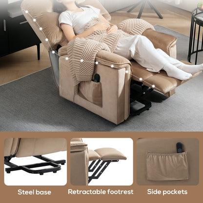 Power Lift Recliner Chair for Elderly w/ Remote Control, Champagne