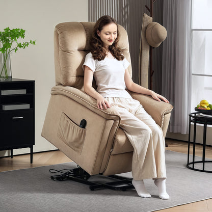 Power Lift Recliner Chair for Elderly w/ Remote Control, Champagne
