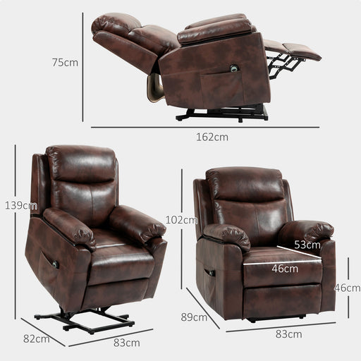 Power Lift Chair Electric Riser Recliner with Remote Control, Brown