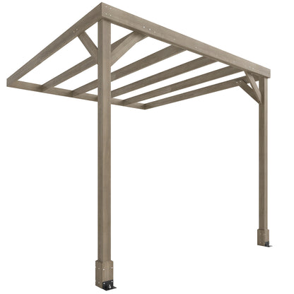 2.4 x 2.4m Lean-To Wooden Pergola Kit, Grape Trellis with Stable Structure