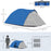 Dome Tent for 2 Person Camping Tent with Large Windows, Waterproof Blue and Grey