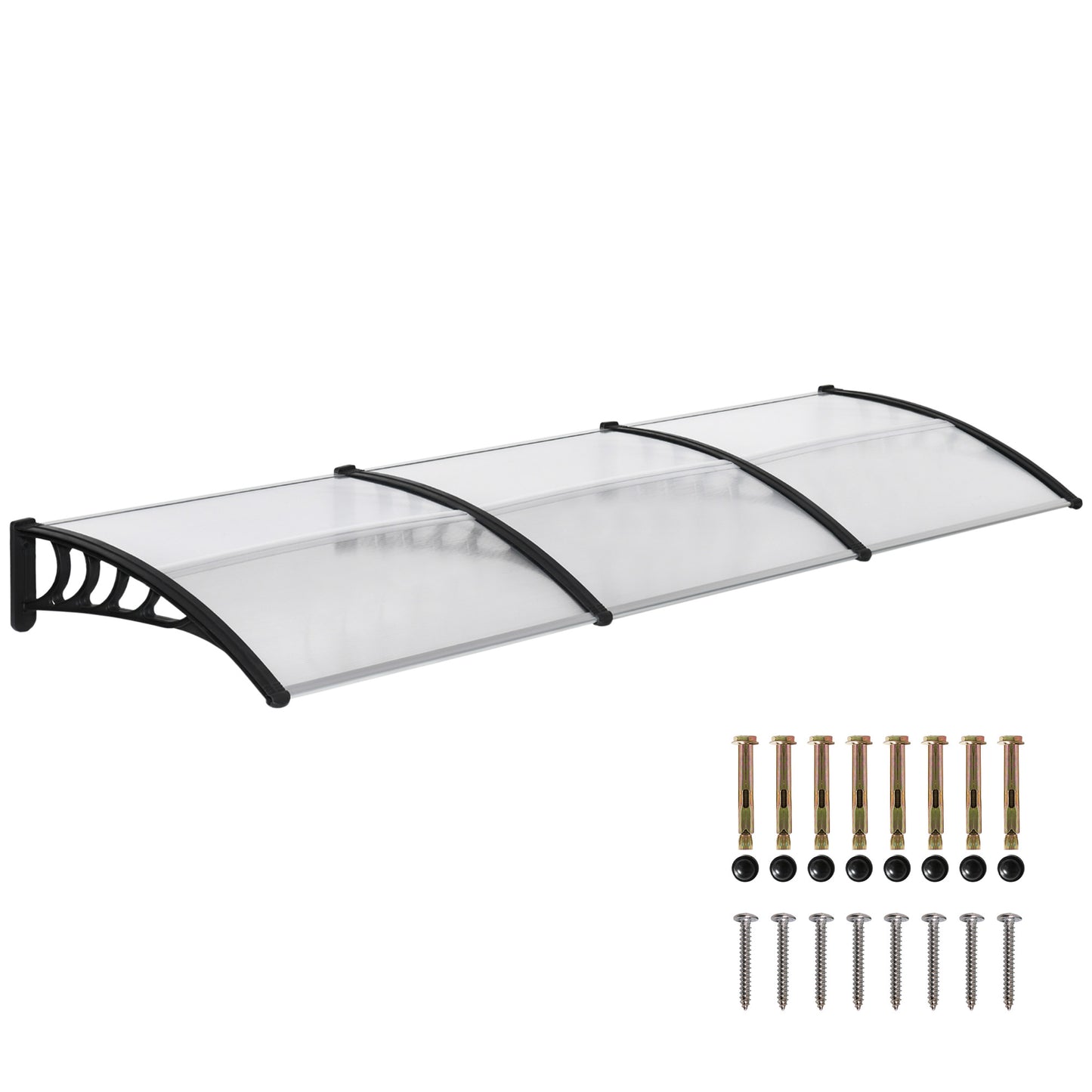 Door Canopy Outdoor Awning Rain Shelter for Window Porch, Clear