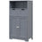 kleankin Bathroom Cabinet with Drawers, Bathroom Storage Cabinet with Louvred Doors, Open Compartment and Adjustable Shelf for Washroom, Grey