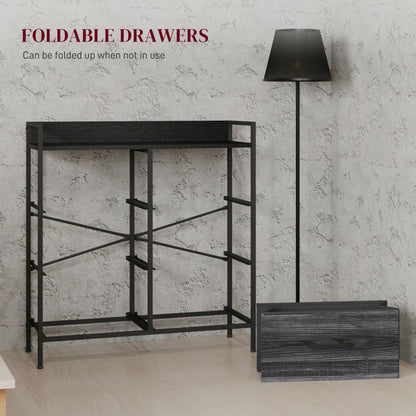 Bedroom Chest of Drawers 6 Drawer Dresser w/ Shelf, Black