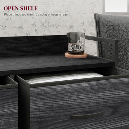 Bedroom Chest of Drawers 6 Drawer Dresser w/ Shelf, Black