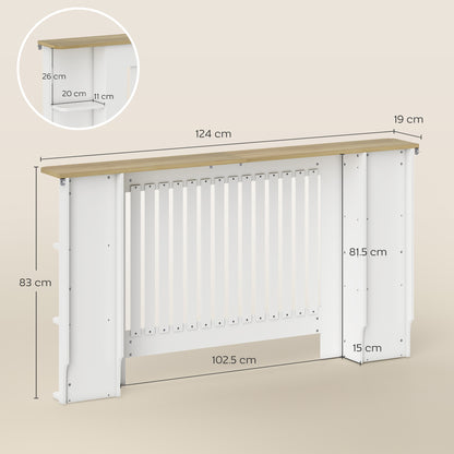 Vertical Slatted Heater Cover for Living Room, Large, White