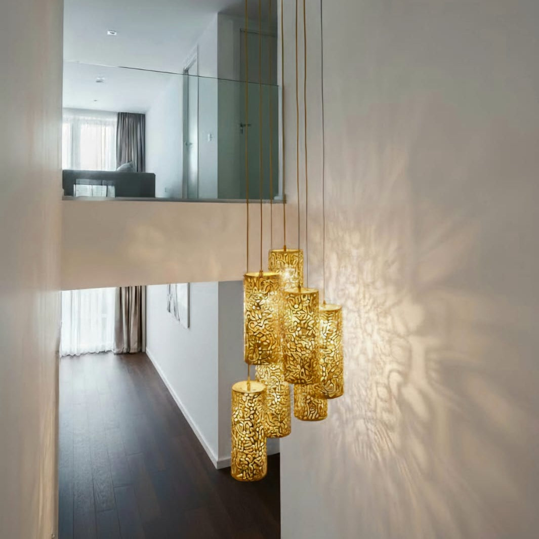 Moray Seven Light Pendant Brass