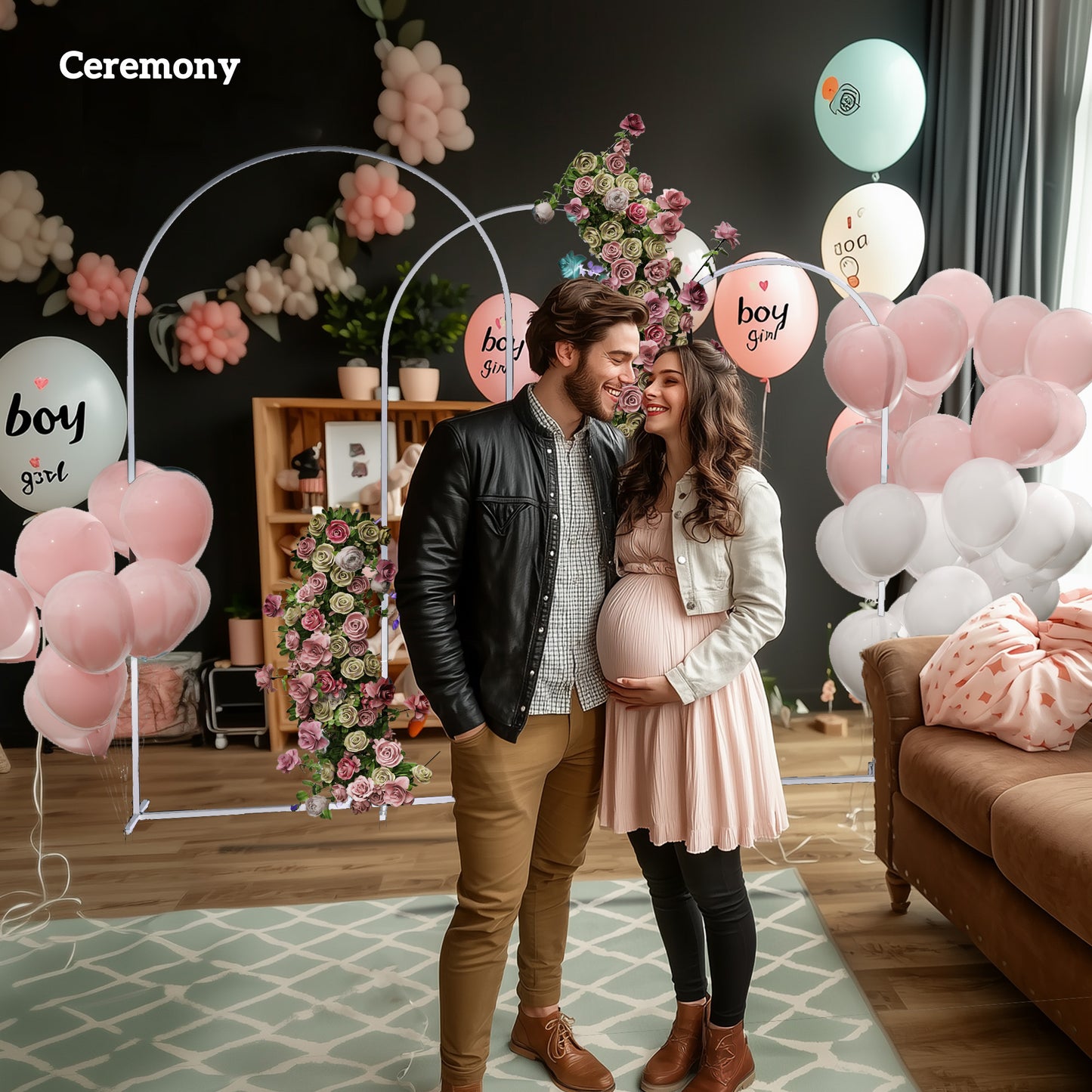 Wedding Arch Frame Set, 2.2, 2, 1.8 m Arch Backdrop Stand White