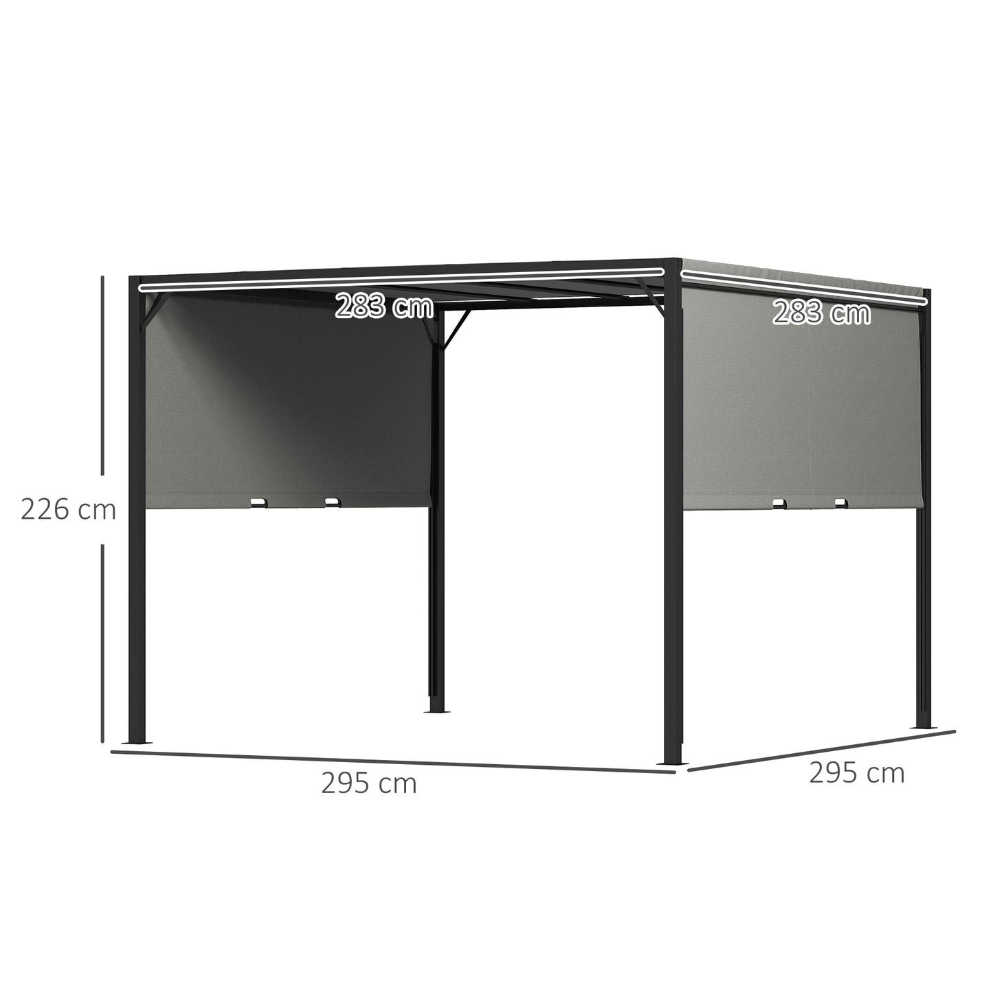 3 x 3(m) Pergola Metal Gazebo Outdoor Sun Shade Shelter Canopy