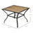 Outdoor Garden Table Dining Table for 4 with Parasol Hole, Stone-Grain Effect PC Board Top for Patio, Garden, Brown