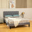 Double Bed Frame with 5-Level Adjustable Linen Headboard