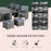 Outdoor 11pc Rattan Garden Furniture Patio Dining Set 10-seater Cube Sofa Weave Wicker 6 Chairs 4 Footrests & 1 Table Mixed Grey