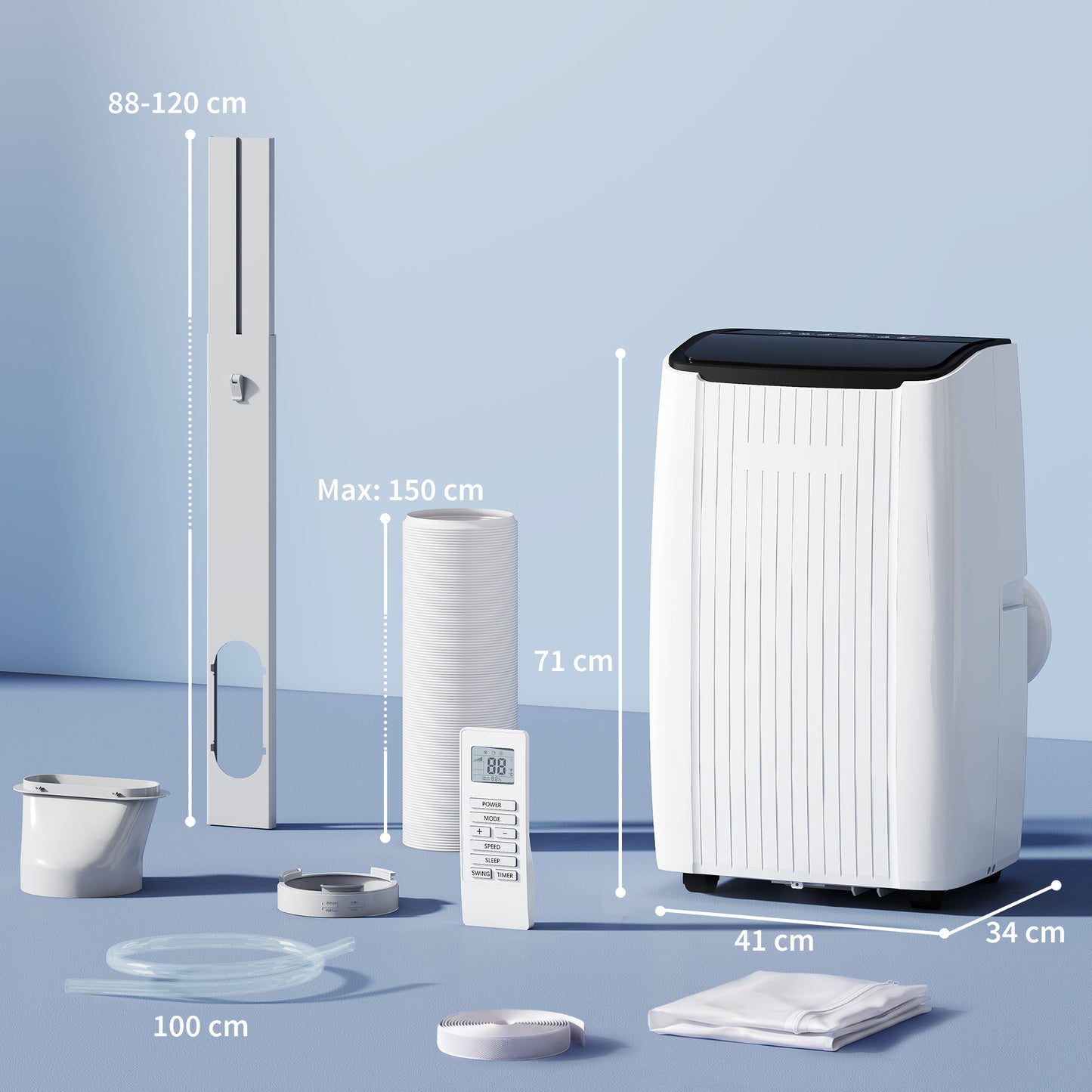 12000 BTU AC Unit, Portable Air Conditioner with WiFi Control, White