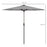 Garden Parasol with LED Lights, Solar Charged Patio Umbrella with Crank Handle, for Outdoor, Grey