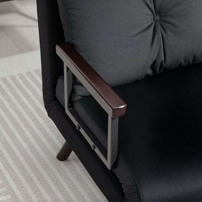 Click Clack Single Chair Bed Settee for Living Room, Black