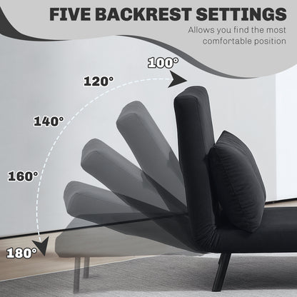 Click Clack Single Chair Bed Settee for Living Room, Black