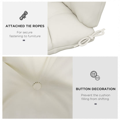 Outdoor Garden Seat Cushion with Backrest, Cream White