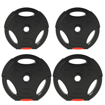 Olympic Weight Plates Set for Home Gym, 2 x 7.5kg, 2 x 5kg, Black