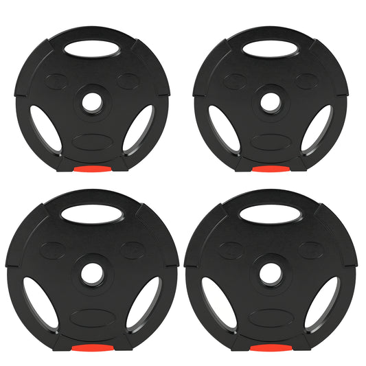 Olympic Weight Plates Set for Home Gym, 2 x 7.5kg, 2 x 5kg, Black